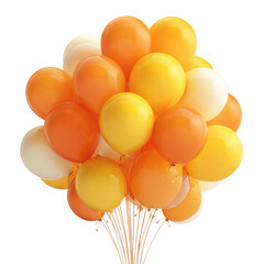 Bunch of colorful balloons on Transparent Background.