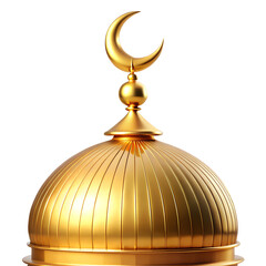 Islamic architecture golden mosque dome with shining finish