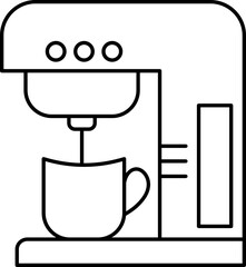 Outline stroke icon of coffee maker machine for cafe apps, websites, menus, and packaging.