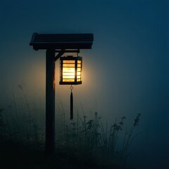 Old street lamp in the fog