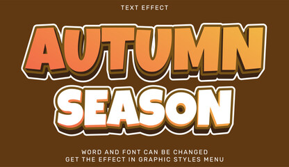 Autumn season text effect with gradient colors and bold typography
