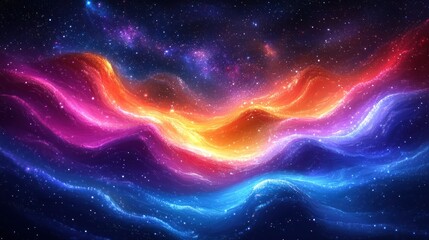 Obraz premium An Enchanting Cosmic Dance of Colors, Nebulae and Stardust Symphony