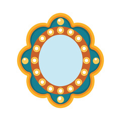 Obraz premium Colorful vintage floral vector illustration: round frame design with decorative flower pattern