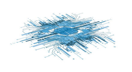 Fototapeta premium Circuit Board Design: Creating a Transparent Background Effect with 3D Modeling Software