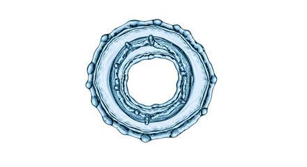 Water Droplets Form a Ring, Creating a Transparent Background