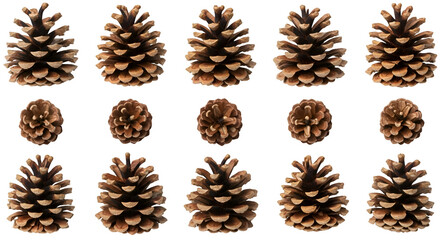Pine Cones:  Nature's Geometry,  Transparent Background Images for Design Projects.