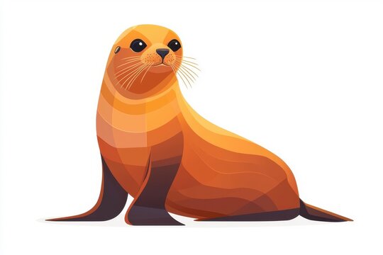 A flat style seal illustration, isolate on white background, featuring bold lines and vibrant colors.