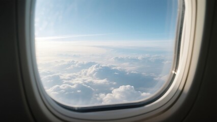 Stunning Aerial View Cloudscape from Airplane Window