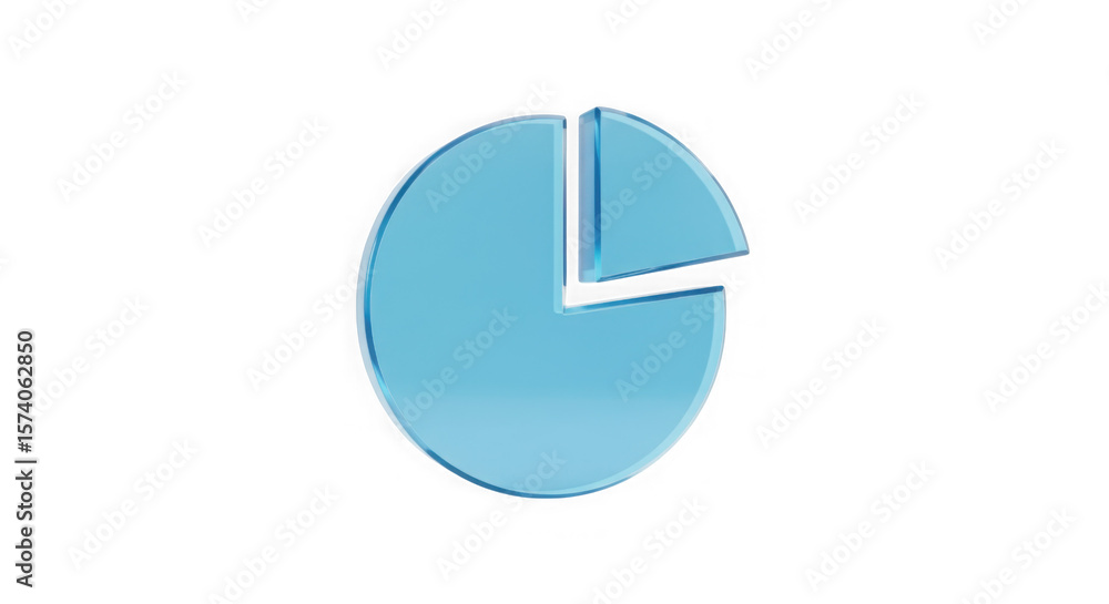 Fototapete pie chart visualization: an aesthetically pleasing pie chart, rendered in a transparent material, vi