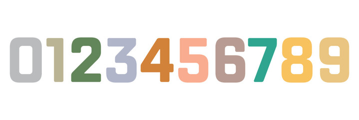 Set of brush stroke, marker textured numbers. numbers 1, 2, 3, 4, 5, 6, 7, 8, 9, 0. stylish hand draw brush painted numbers set. bold brush drawn grunge. dirty texture vector. rough brush strokes. 