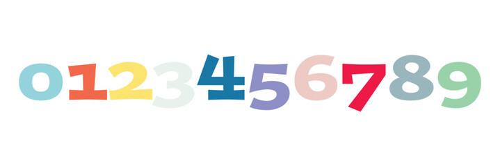 Set of brush stroke, marker textured numbers. numbers 1, 2, 3, 4, 5, 6, 7, 8, 9, 0. stylish hand draw brush painted numbers set. bold brush drawn grunge. dirty texture vector. rough brush strokes. 