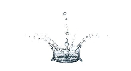 Water Drop Creates Stunning Crown Splash on Transparent Background