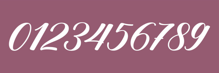 Set of brush stroke, marker textured numbers. numbers 1, 2, 3, 4, 5, 6, 7, 8, 9, 0. stylish hand draw brush painted numbers set. bold brush drawn grunge. dirty texture vector. rough brush strokes. 