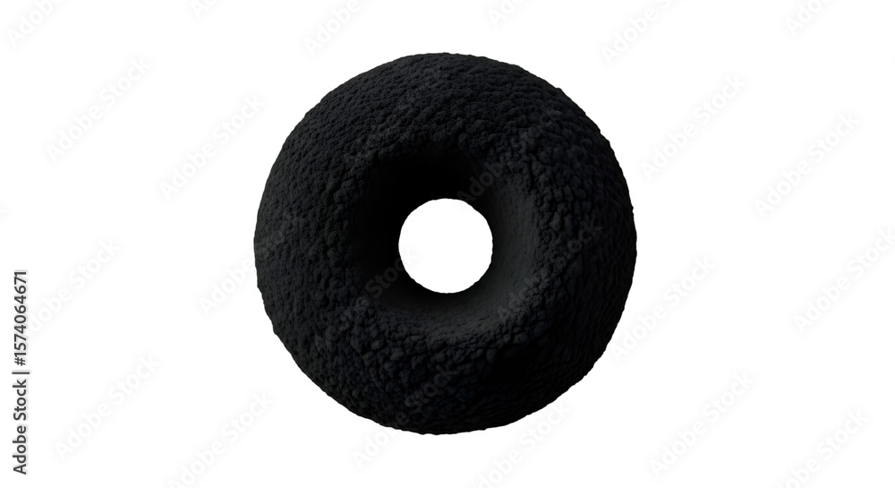 Poster create a dark, textured torus with transparent background