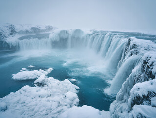 Obraz premium waterfall in winter