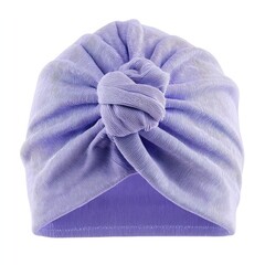 Stylish Lavender Turban Headwrap Knotted Soft Fabric Headwear Fashion Accessory