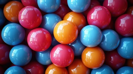 Vibrant Abstract Spheres in Dynamic Composition, A Colorful Delight