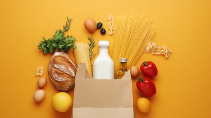 Fresh ingredients in a delivery box arrangement.
