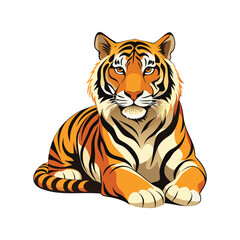 Obraz premium Isolated white background vector illustration of a tiger
