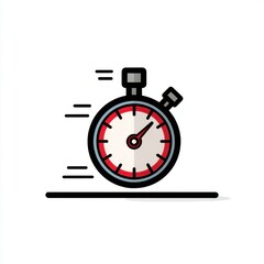 Obraz premium Simple stopwatch icon, fast motion
