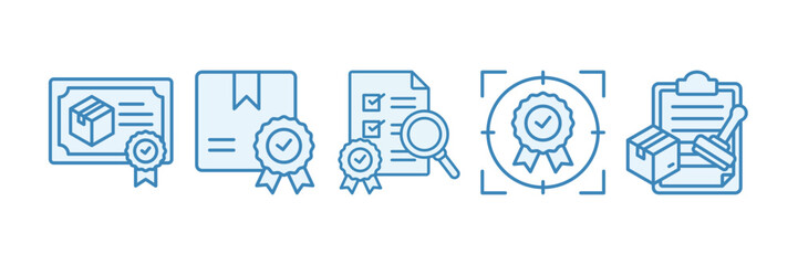 Quality Assurance Icon Set Multiple Style Collection, Containing design Quality Certification, Certified Product, Quality Control, Quality Focus, Validity