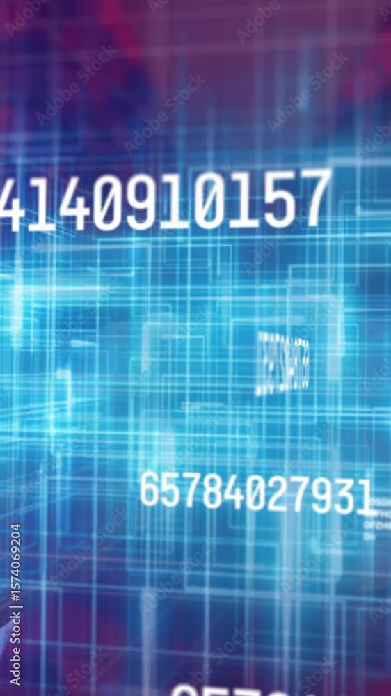 Poster animation of financial data processing over people using payment terminal