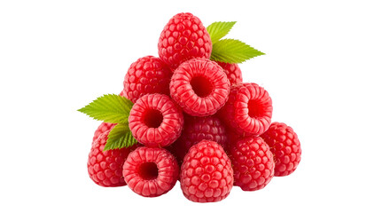 Raspberries: Juicy, Red Berries on Transparent Background