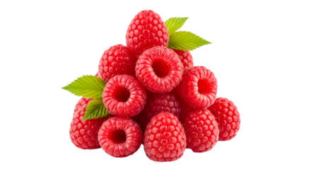Raspberries: Juicy, Red Berries on Transparent Background