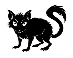 Obraz premium aye aye vector black animal silhouette