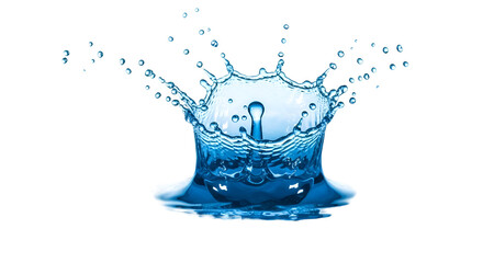 Water Drop Impact Creates Stunning Splash with Transparent Background