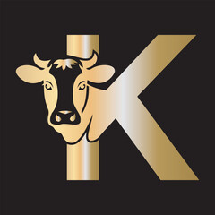 Initial Caw Logo combine with letter K vector template