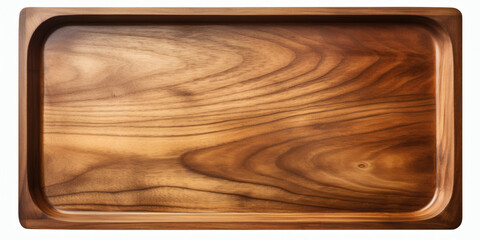 Wooden Serving Tray with Rectangular, and Natural Wood Grain.