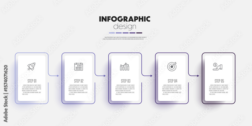 Aufkleber timeline infographic design template with hexagon 5 step fpr presentation