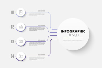 Infographic design template with icon 4 step business design icon for presentation
