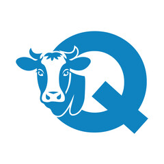 Initial Caw Logo combine with letter Q vector template