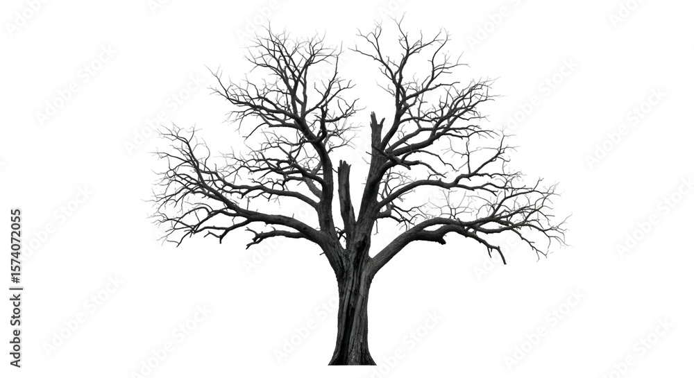 Poster winter tree branches showcase: transparent background images for design projects