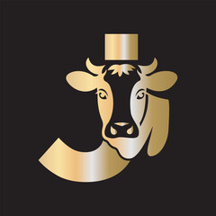 Initial Caw Logo combine with letter J vector template