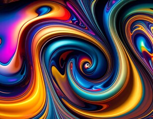 Seamless Liquid Swirl Texture with Multicolored Oil-on-Water Effect
