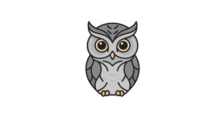 Obraz premium Owl head logo vector. Black and white bird mascot emblem for wisdom, education, or a sports team.