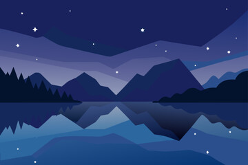 winter landscape with mountains