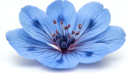A Captivating Close-Up of a Vibrant Blue Flower with Delicate Petals
