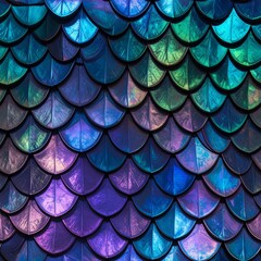Seamless Fantasy Dragon Scale Texture with Iridescent High Detail