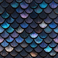 Seamless Fantasy Dragon Scale Texture with Iridescent High Detail