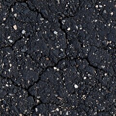 Seamless Asphalt Road Texture with Cracks and Pebbles, Realistic