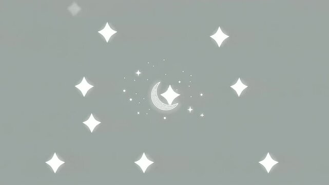 Pulsing Flatline Moon Icon in Neutral Space Design