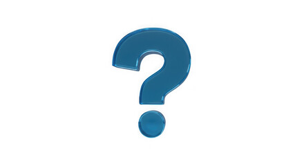 Blue Question Mark 3D Render: A striking, three-dimensional blue question mark stands out against a clean background. Its smooth, glossy surface reflects light, creating a sense of depth and intrigue.