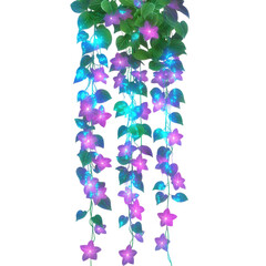 glowing fantasy tropical vines with bioluminescent flowers