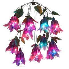 glowing fantasy tropical vines with bioluminescent flowers