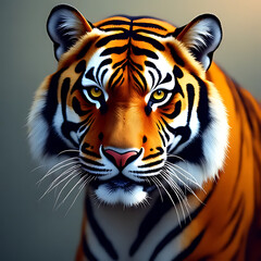 Modern background of tiger with geometric overlay and rich textures, clear focus 