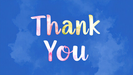 THANK YOU Text in Dynamic Minimalist Style – Realistic Fluid Typography with Transparent Water Effect on Clean Background